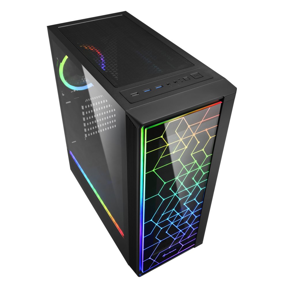 Sharkoon RGB LIT 100 | Midi Tower Case | Zwart