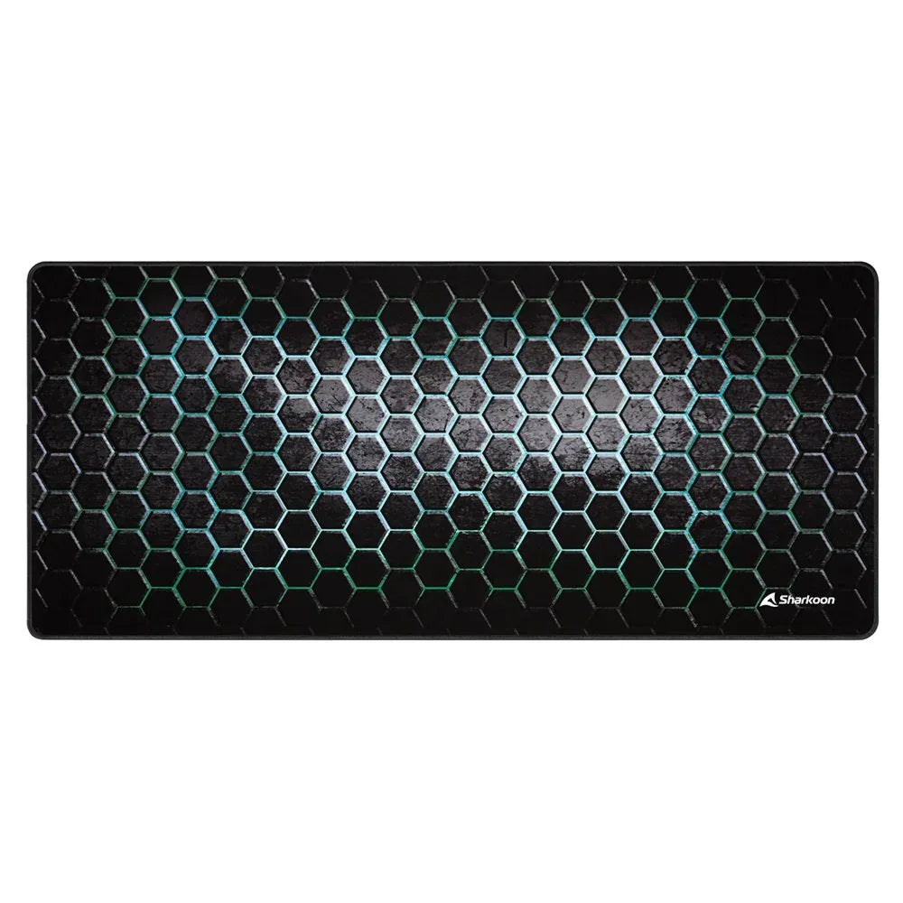 Sharkoon SKILLER SGP30 | Gaming-muismat | XXL-formaat (900 x 400 mm) | Waterafstotend textiel | Antislip rubberen onderzijde | Zwart/Groen - Essentify