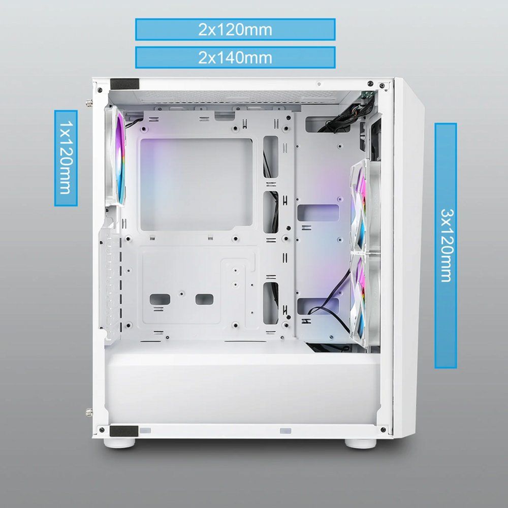 Case Azza Sentinel | Midi Tower | RGB | Wit