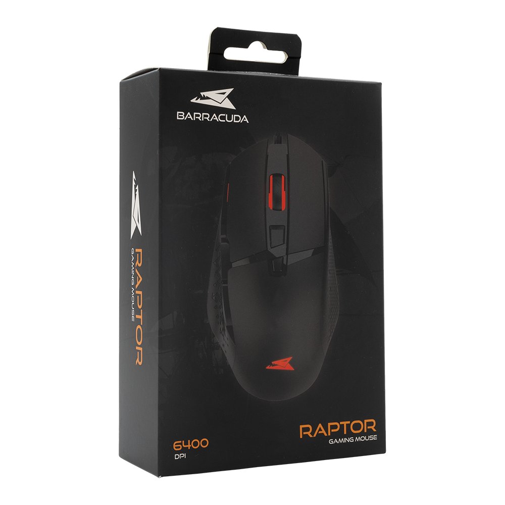 Baracuda RAPTOR RGB | Bedrade Gaming Muis | USB-A | 6400 DPI | Zwart - Essentify