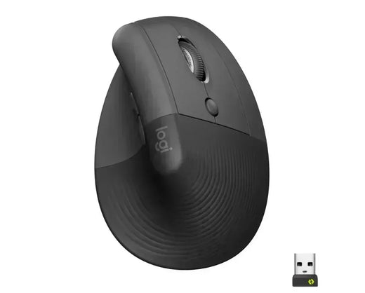 Logitech Lift | Ergonomische Draadloze Muis | Rechtshandig | RF + Bluetooth | 4000 DPI | Grafiet - Essentify