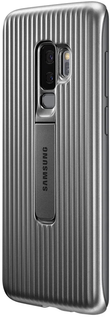 Samsung Protective Standing Cover Galaxy S9+ Silver - Essentify