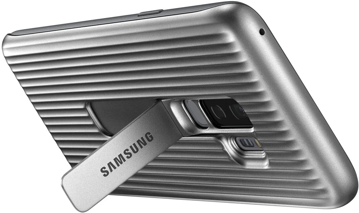 Samsung Protective Standing Cover Galaxy S9+ Silver - Essentify