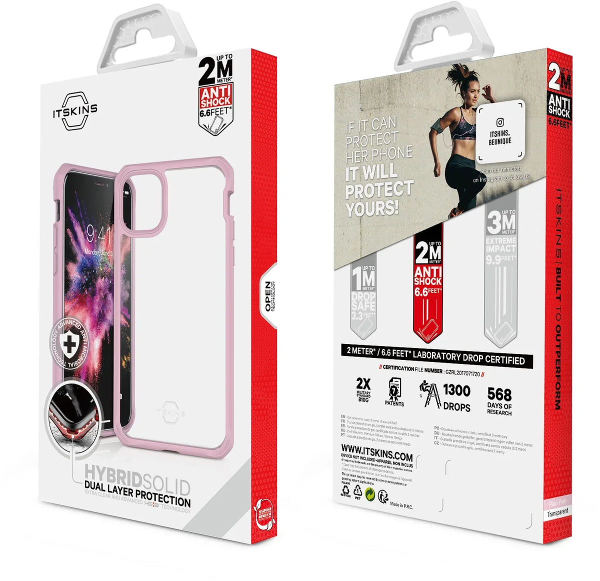 Itskins Level 2 Hybridsolid For Samsung Galaxy S10E Pink/Transparent - Essentify