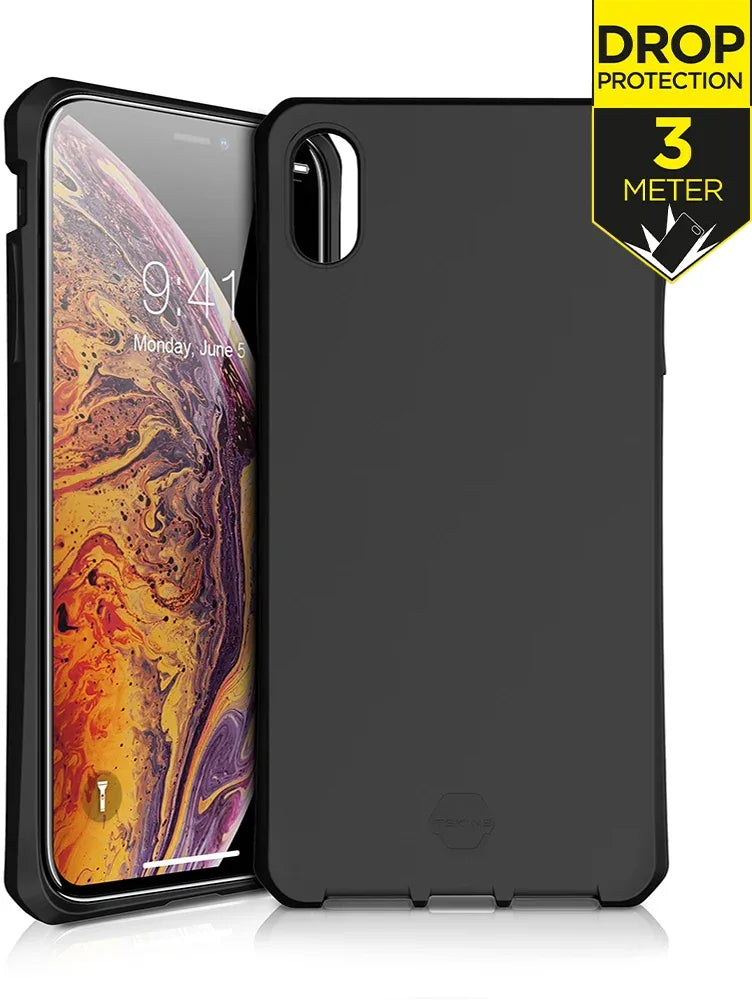 Itskins Level 2 Spectrumsolid For Apple Iphone Xs Max Plain Black - Essentify
