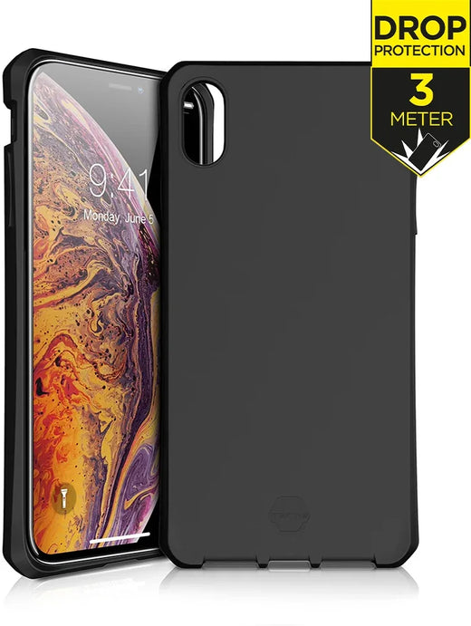 Itskins Level 2 Spectrumsolid For Apple Iphone Xs Max Plain Black - Essentify