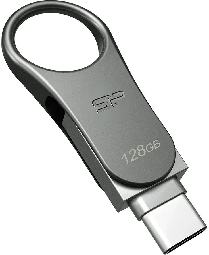 Silicon Power C80 Dual Usb Pendrive Mobile 128Gb Usb-C Grey - Essentify