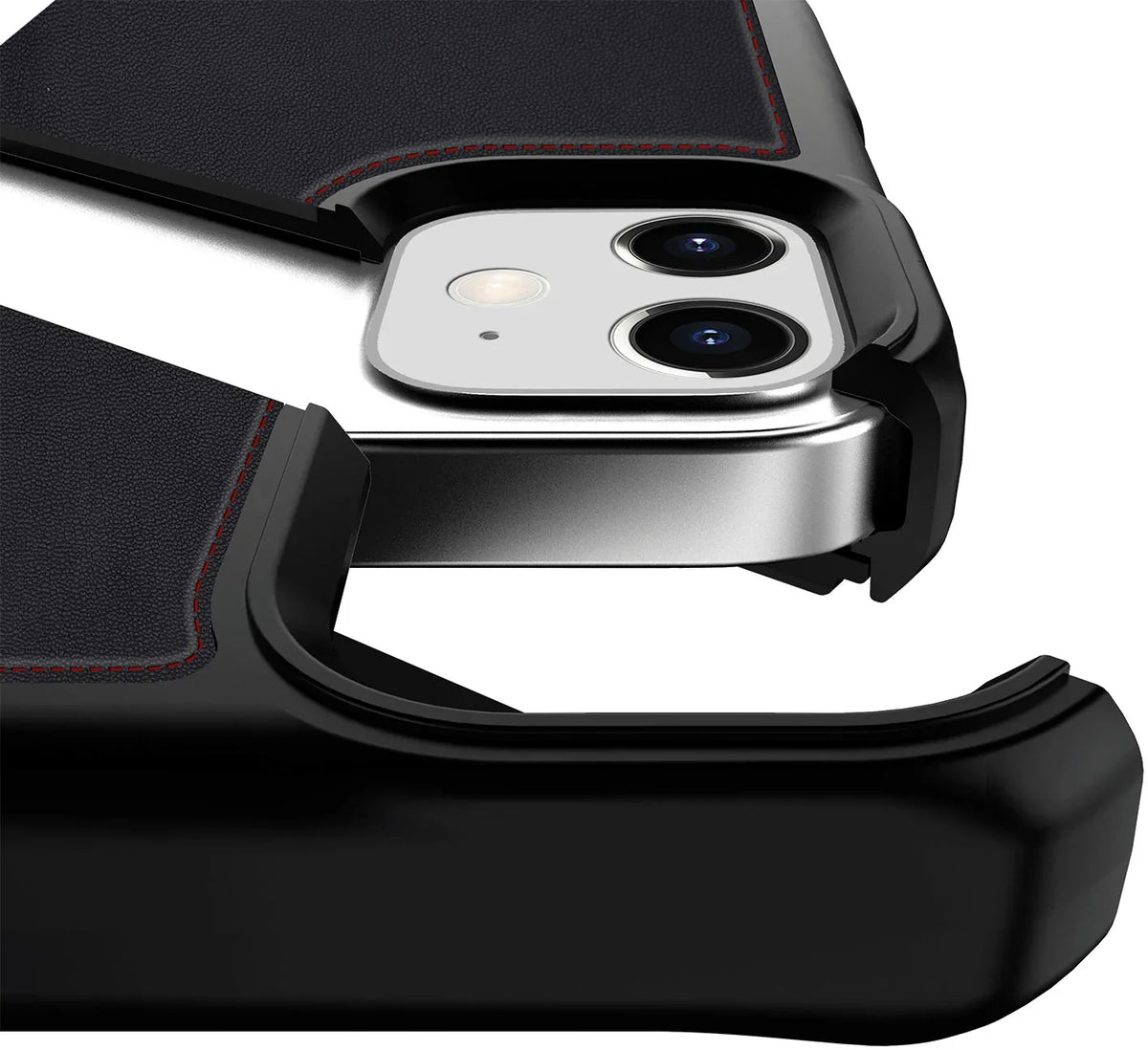 Itskins Level 2 Hybridfolio Leather For Apple Iphone 12 Mini Pure Black - Essentify