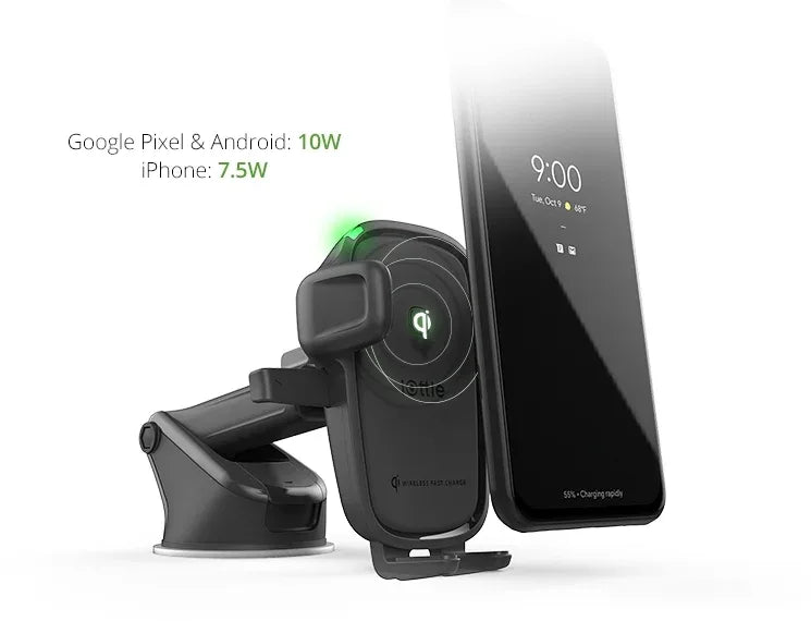 Iottie Easy One Touch Wireless 2 Dash/Windshield Mount 7.5W/10W Black - Essentify