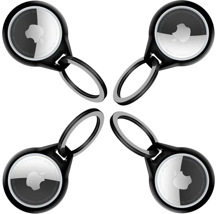 Itskins Level 2 Aircover Solid For Apple Airtag Black (4-Pack) - Essentify