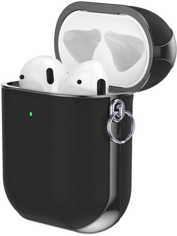 Valenta Leather Snap Case Apple Airpods Gen 1/2 Black