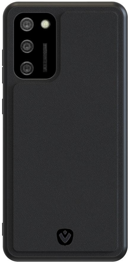 Valenta Leather Back Cover Snap Samsung Galaxy A02S Black - Essentify