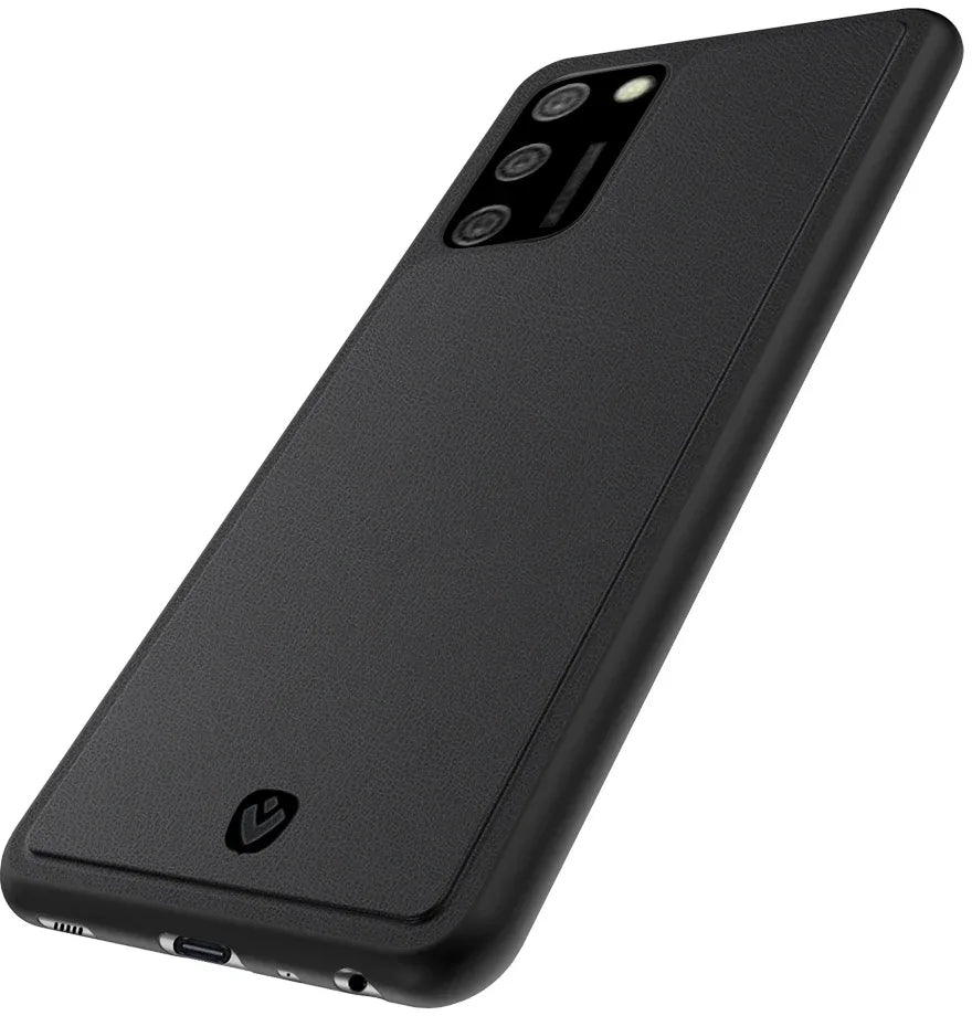 Valenta Leather Back Cover Snap Samsung Galaxy A02S Black - Essentify
