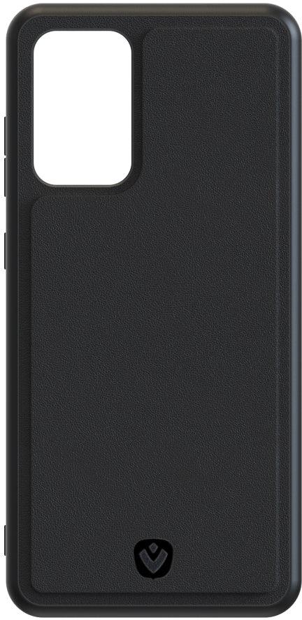 Valenta Leather Back Cover Snap Samsung Galaxy A02S Black - Essentify