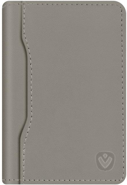 Valenta Leather Card Wallet Snap Grey - Essentify