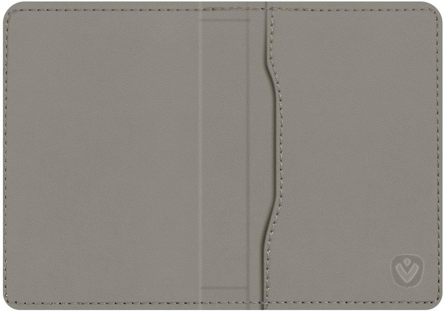 Valenta Leather Card Wallet Snap Grey - Essentify