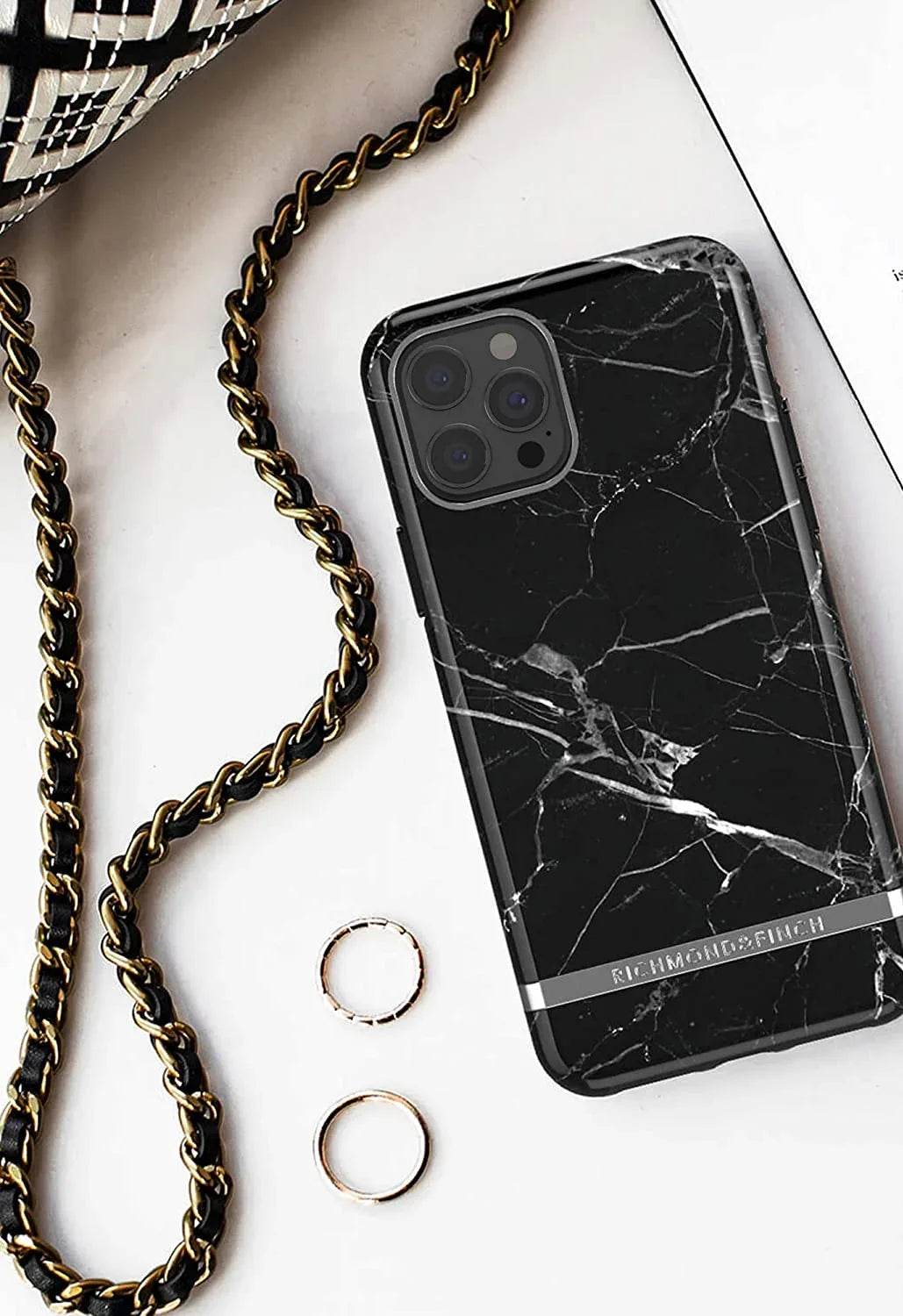 Richmond & Finch Freedom Series One-Piece Apple Iphone 13 Pro Black Marble - Essentify