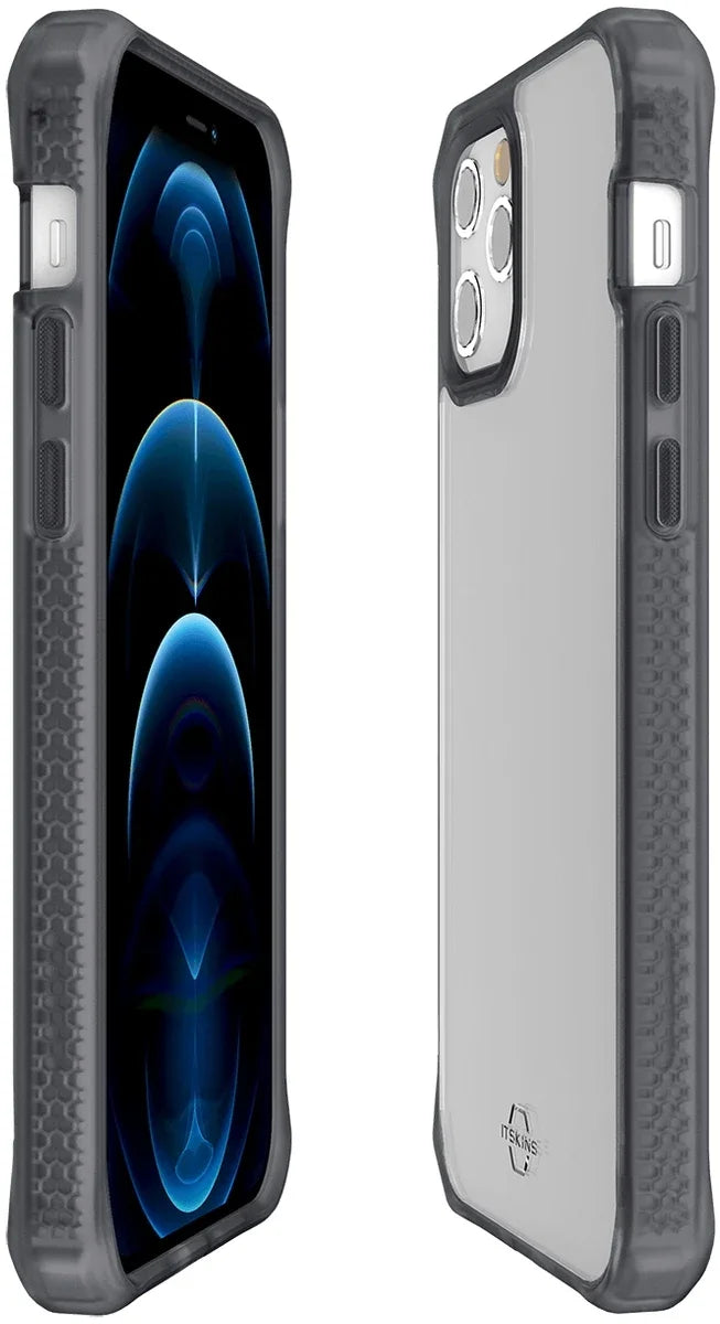 Itskins Level 2 Hybridfrost For Apple Iphone 12 Pro Max Transparent Black - Essentify
