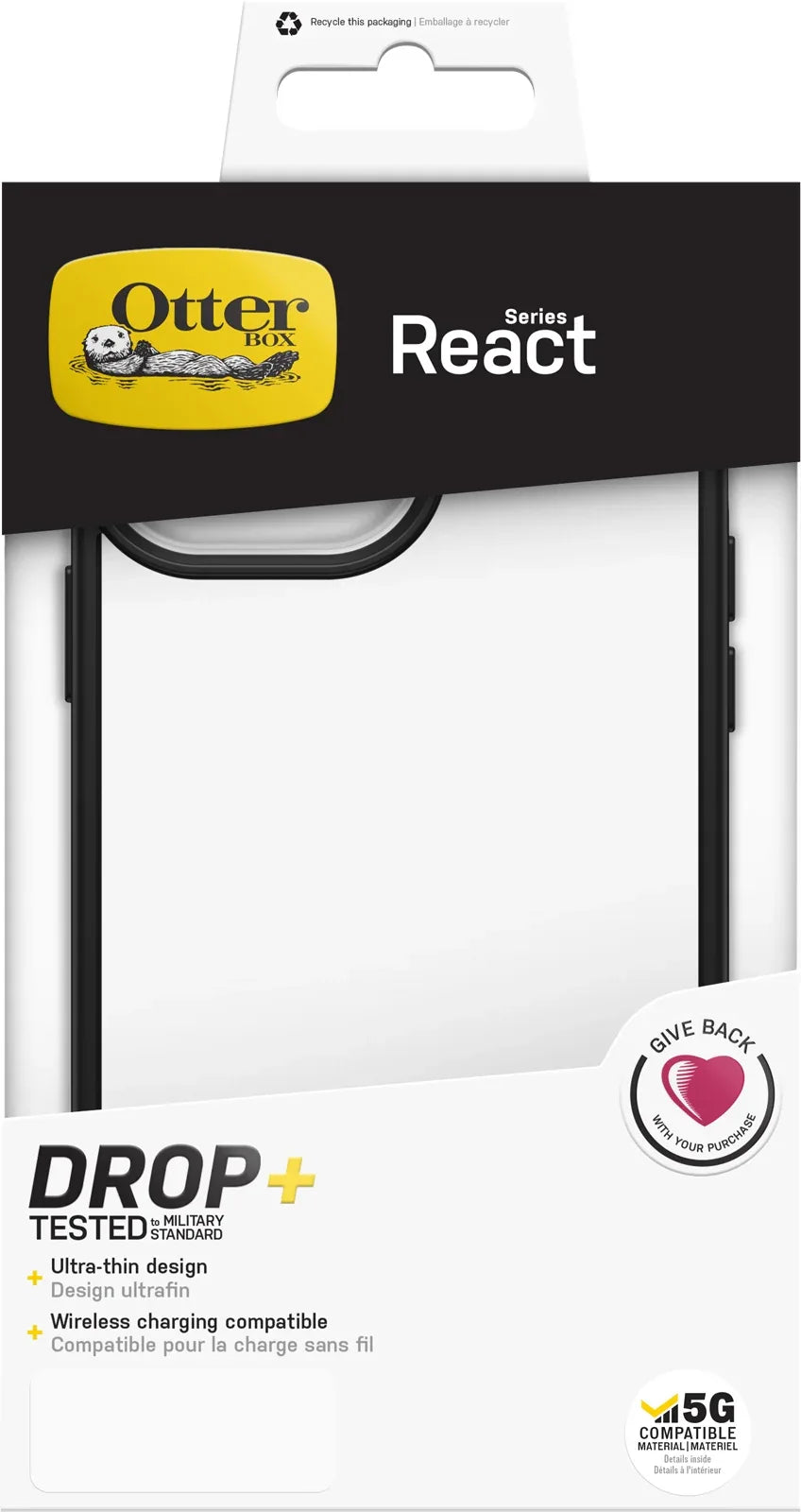 Otterbox React Series Apple Iphone 13 Pro Max Clear/Black - Essentify