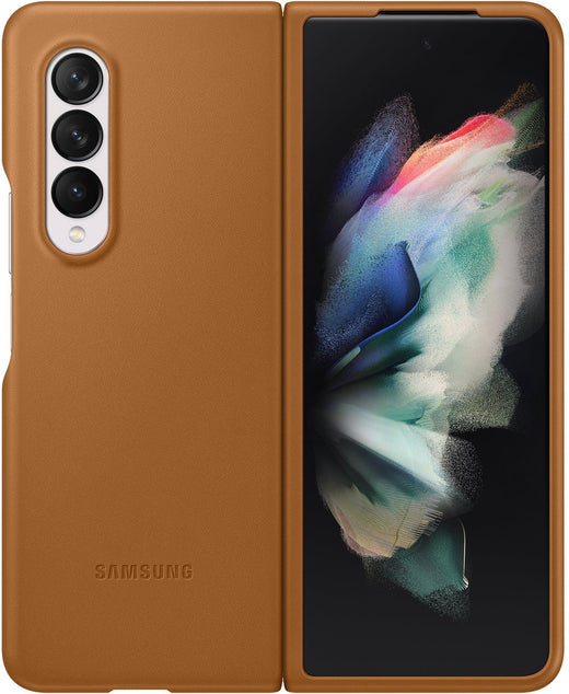 Samsung Leather Cover Galaxy Z Fold3 Camel - Essentify