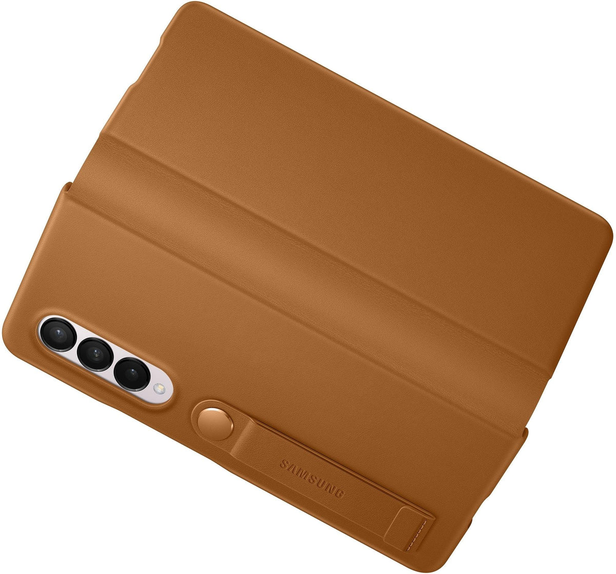 Samsung Leather Flip Cover Galaxy Z Fold3 Camel - Essentify