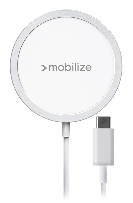 Mobilize Magnetic Wireless Charger Magsafe Compatible 15W White Aluminium - Essentify