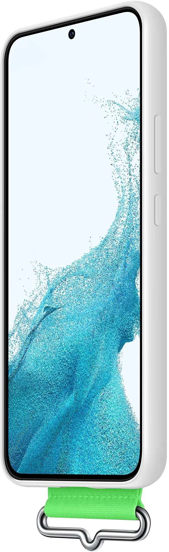 Samsung Silicone Cover With Strap Galaxy S22+ 5G White - Essentify