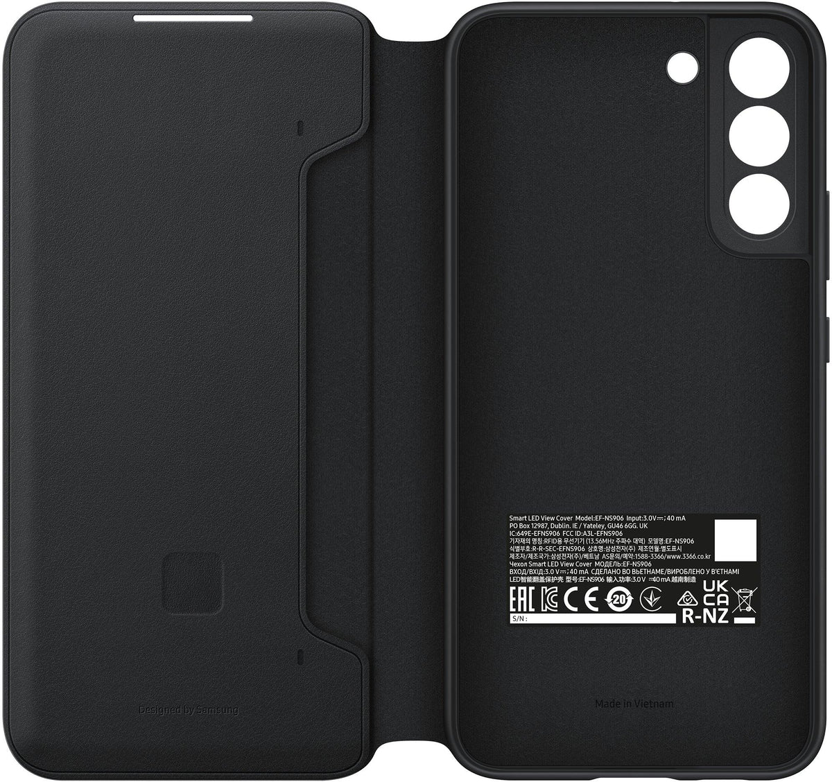 Samsung Led View Cover Galaxy S22+ 5G Black - Essentify