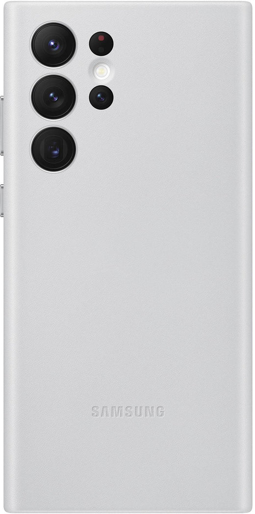 Samsung Leather Cover Galaxy S22 Ultra 5G Light Grey - Essentify