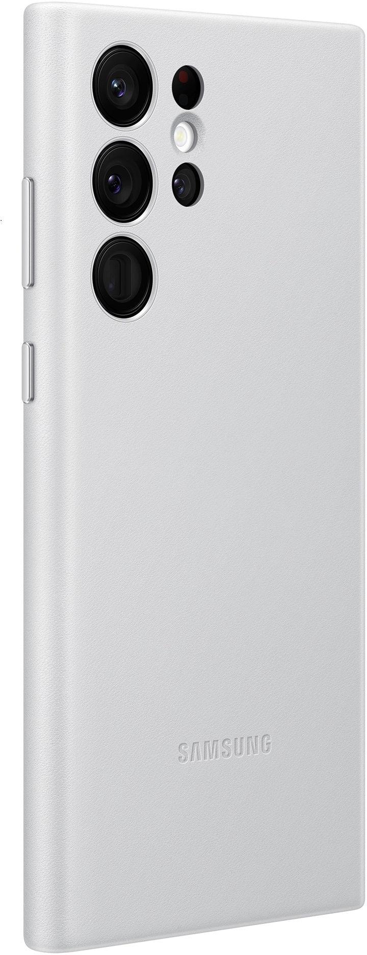 Samsung Leather Cover Galaxy S22 Ultra 5G Light Grey - Essentify