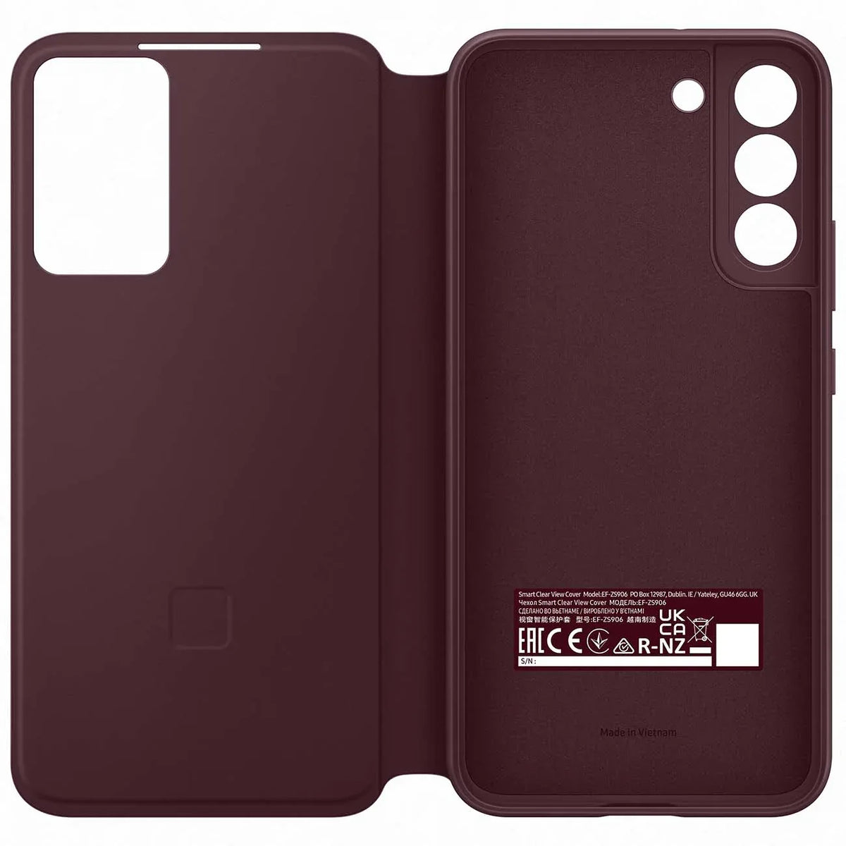 Samsung Smart Clear View Cover Galaxy S22+ 5G Burgundy - Essentify