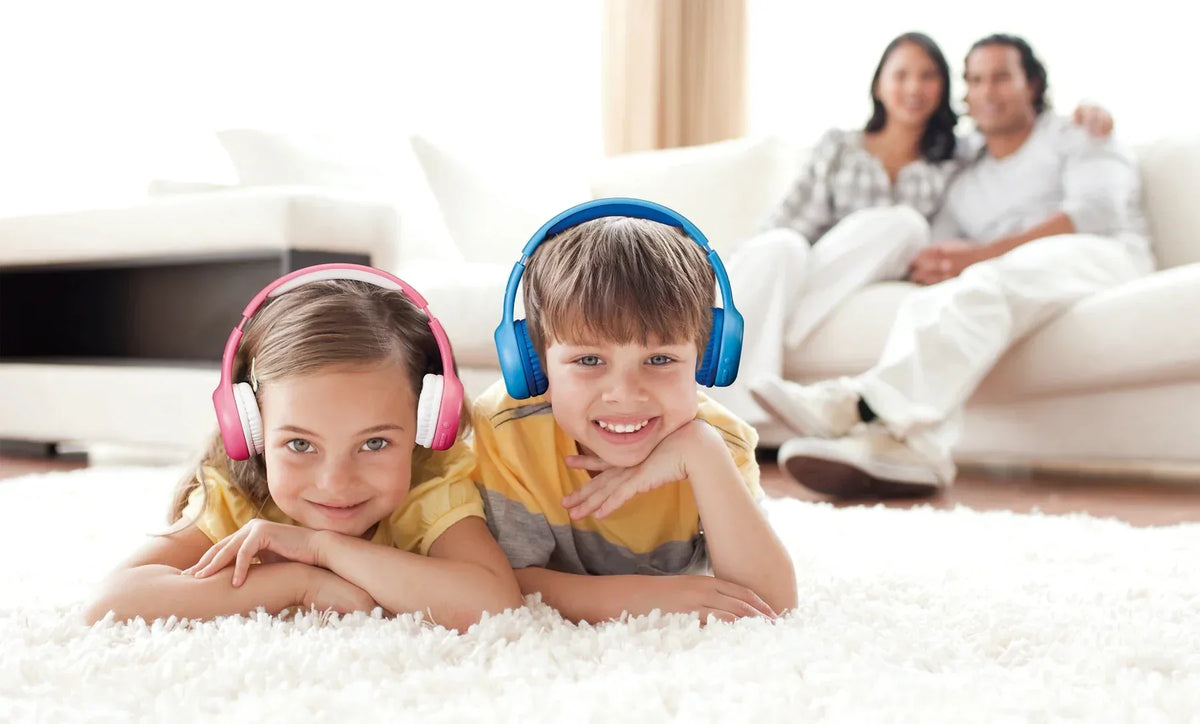 Lenco On-Ear Stereo Bluetooth Headset For Kids Blue - Essentify