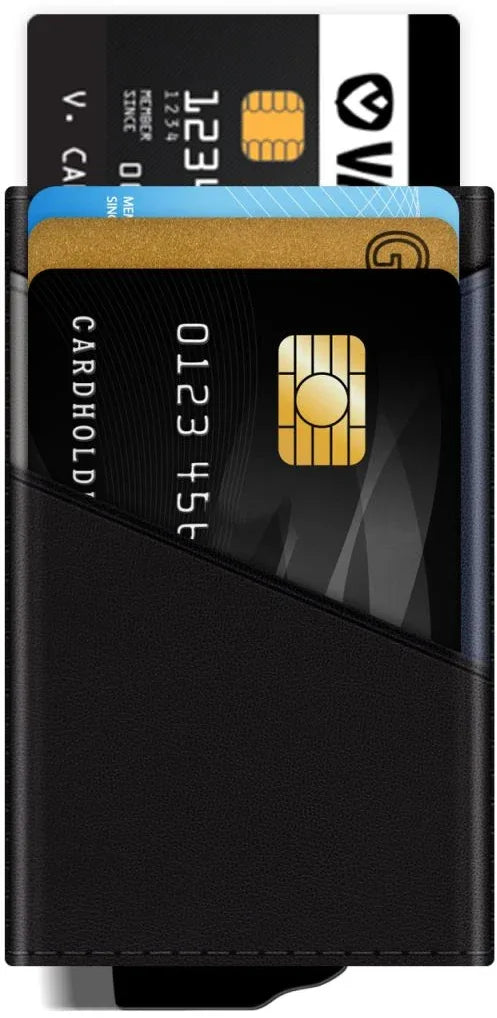 Valenta Card Case Plus Wallet Snap 2-In-1 Black - Essentify