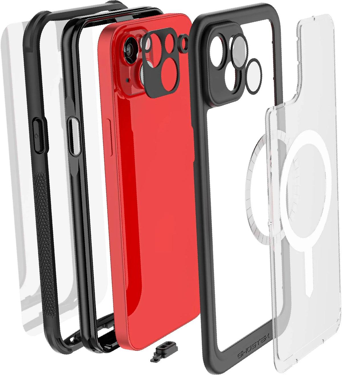 Ghostek Nautical Waterproof Magsafe Case + Belt Swivel Holster Apple Iphone 14 Plus Clear - Essentify