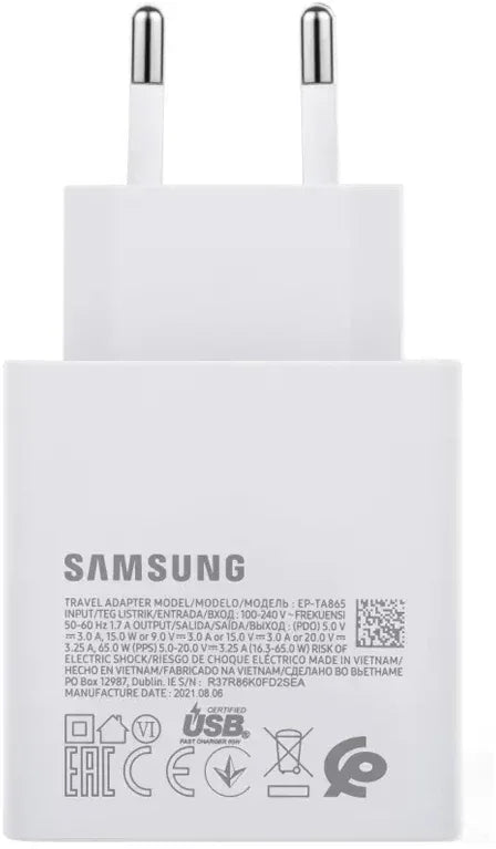 Samsung Fast Pd Wall Charger Usb-C 65W White - Essentify