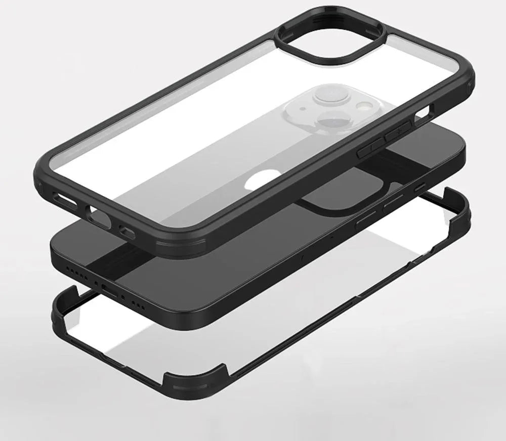 Valenta Tempered Glass Full Cover Bumper Case Apple Iphone 14 Plus Black - Essentify