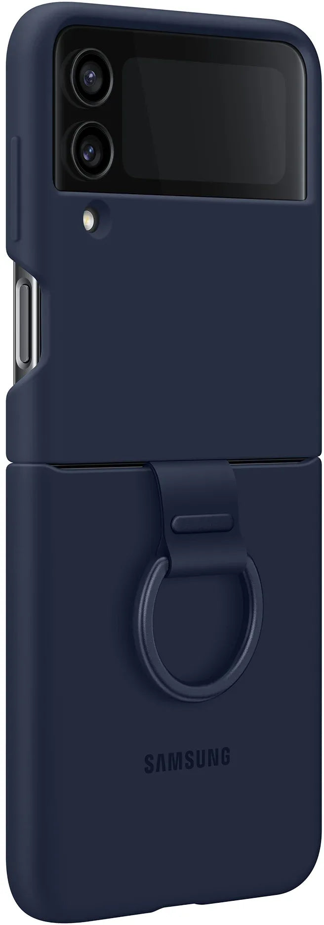 Samsung Silicone Cover With Ring Galaxy Z Flip4 Navy - Essentify
