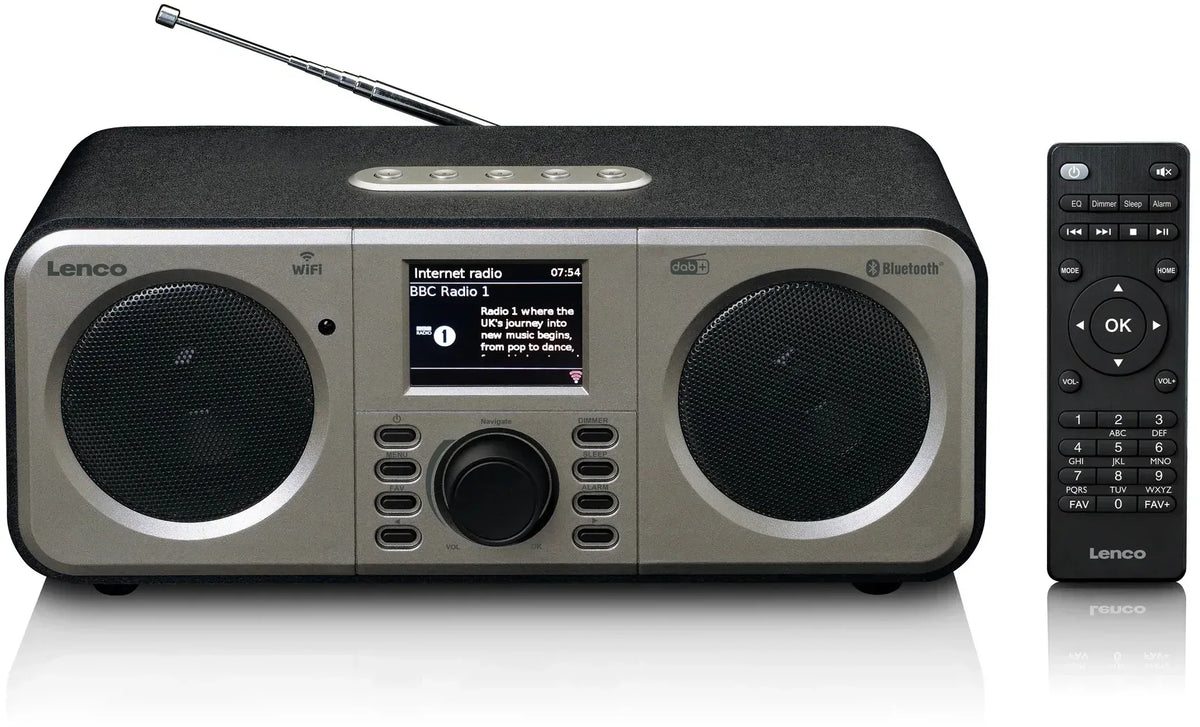 Lenco Internet Dab+ Bluetooth Radio Black/Silver - Essentify