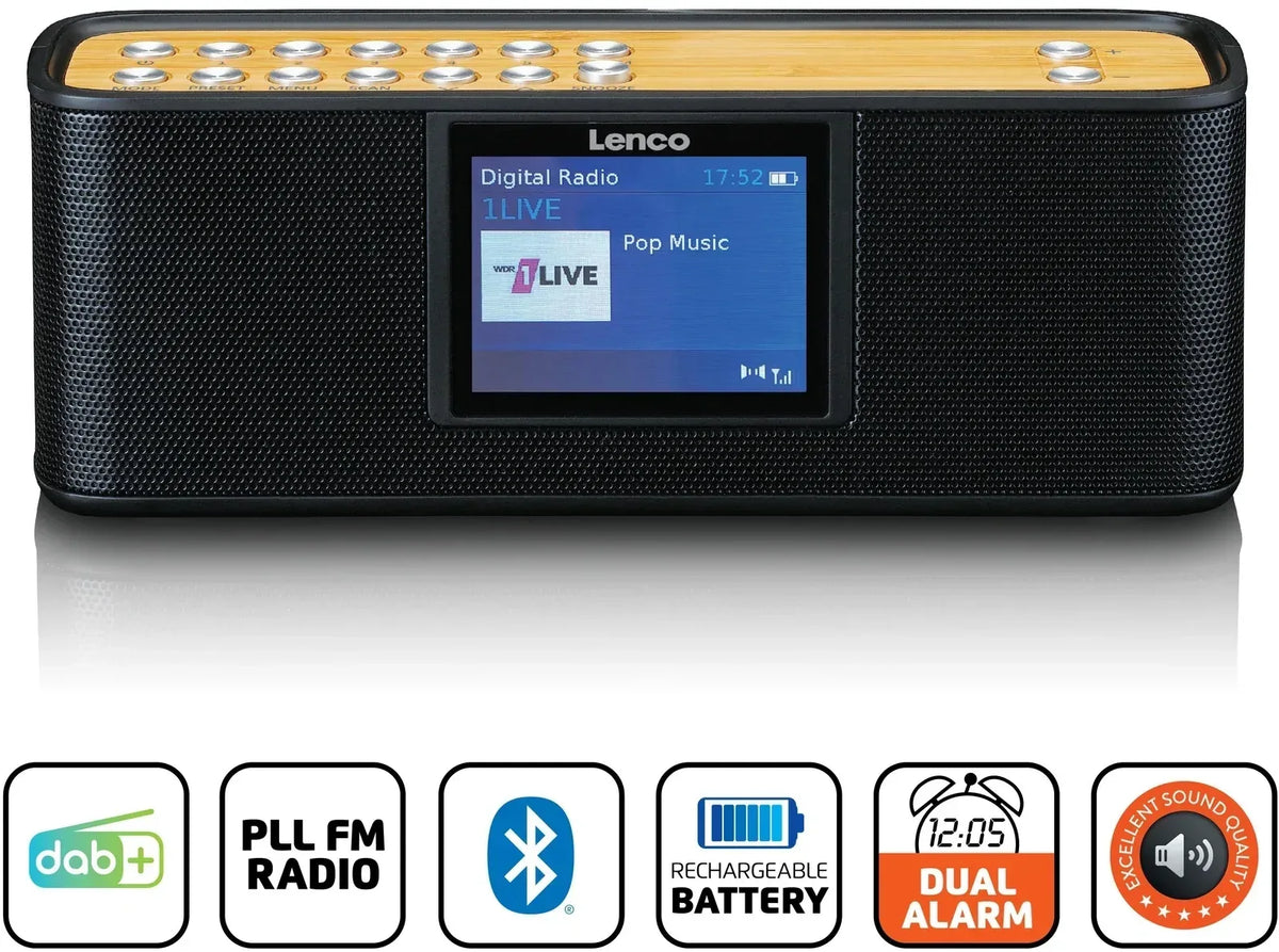 Lenco Portable Internet Dab+ Bluetooth Radio Black - Essentify