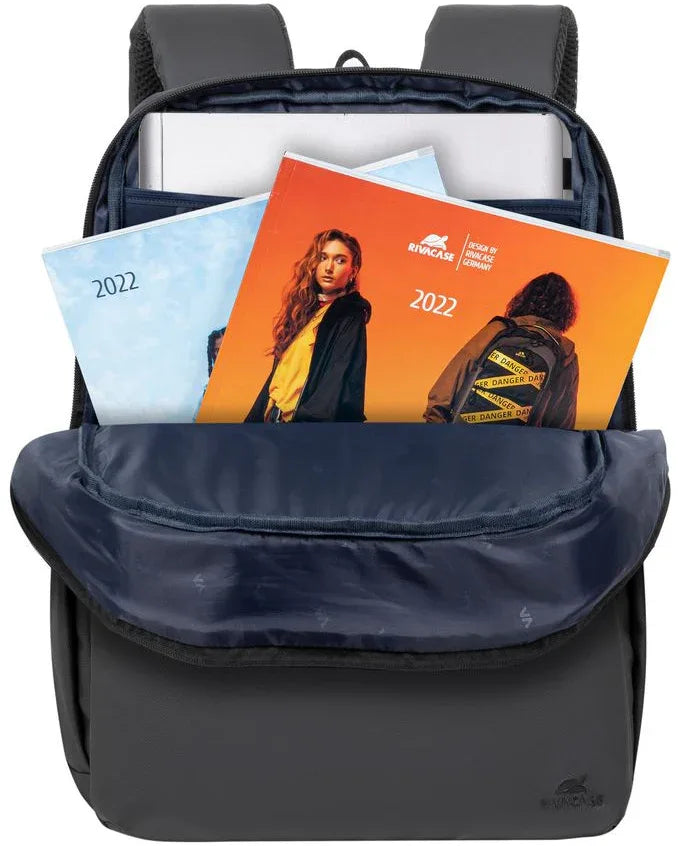 Rivacase Tegel Coated Eco Laptop Backpack 15.6Inch Black - Essentify