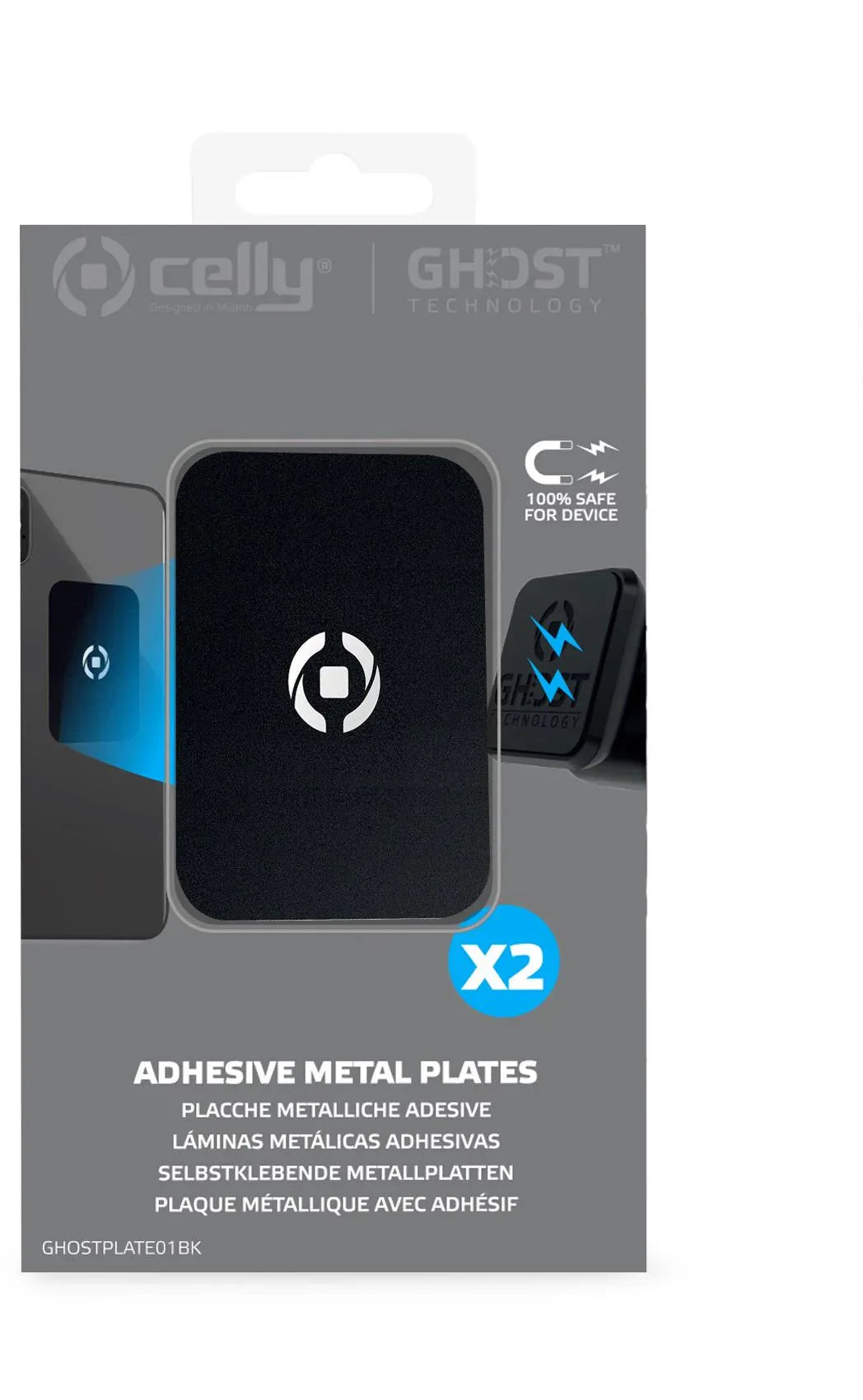 Celly Ghostplate Universal Magnetic Plate Black - Essentify