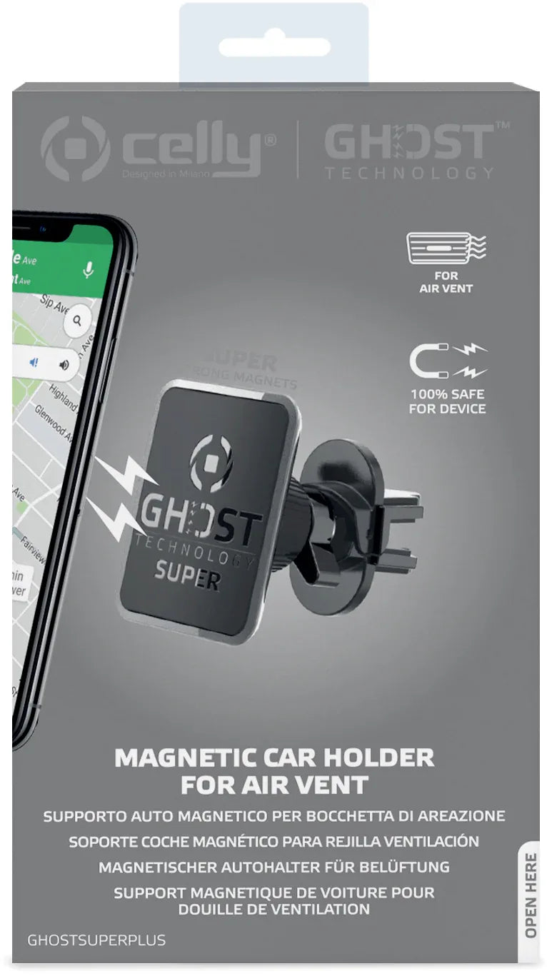 Celly Ghostsuperplus Universal Magnetic Car Holder Black - Essentify