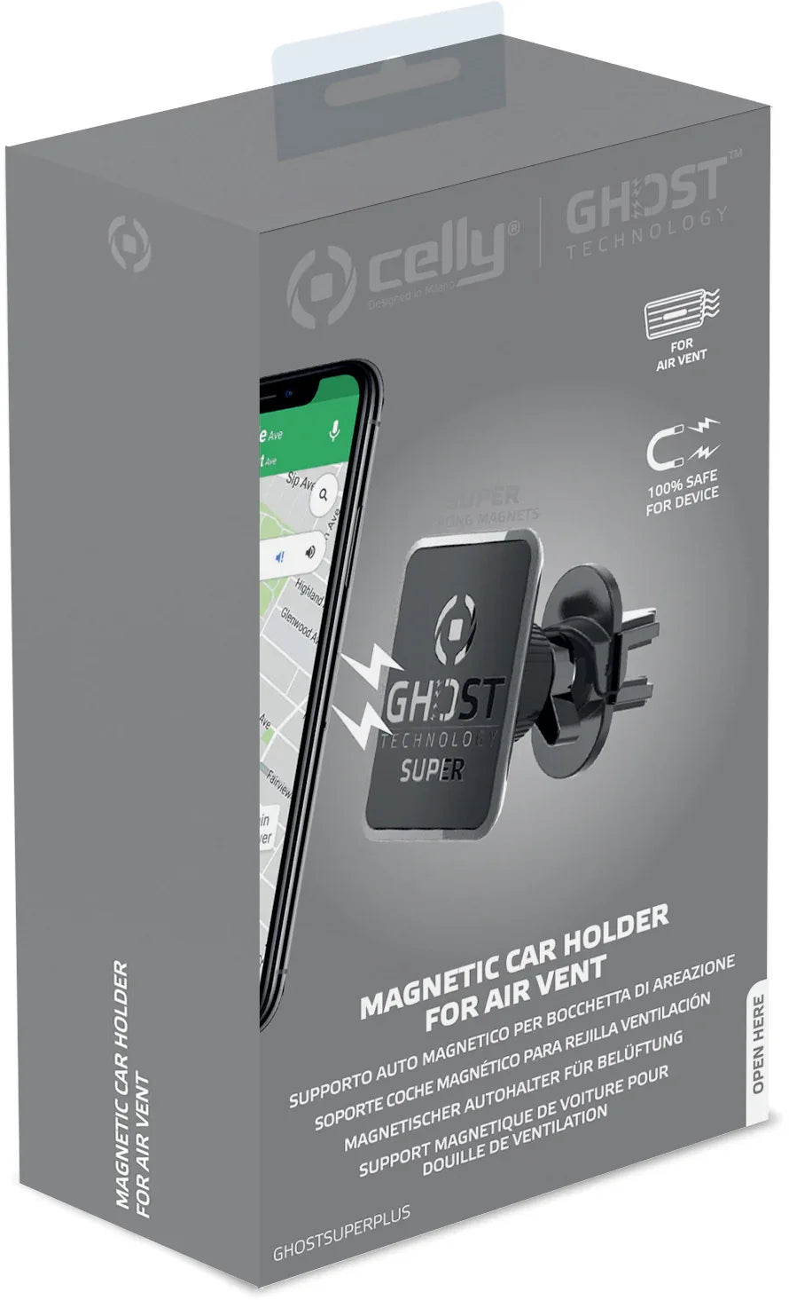 Celly Ghostsuperplus Universal Magnetic Car Holder Black - Essentify