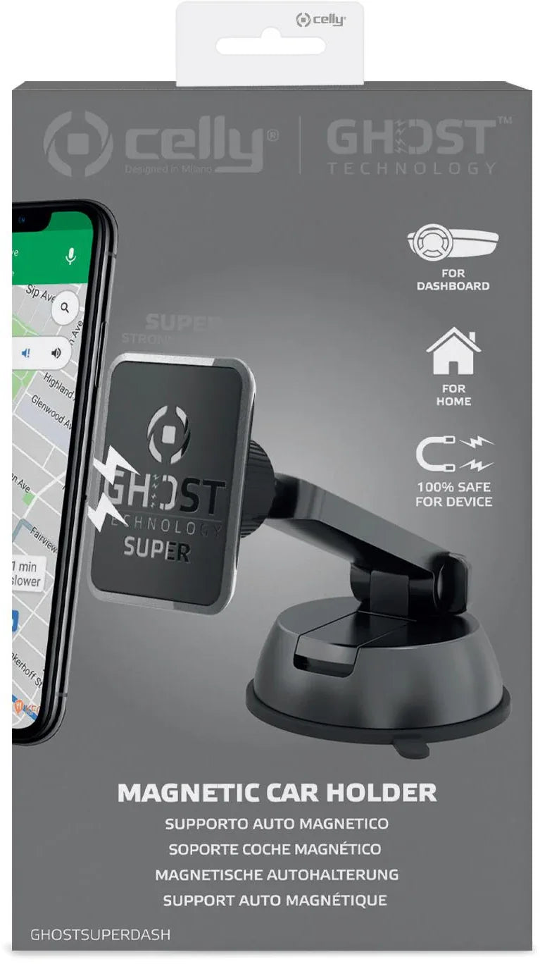 Celly Ghostsuperdash Universal Magnetic Car Holder Black - Essentify