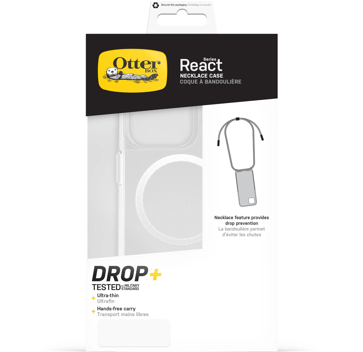 Otterbox React Series Necklace Magsafe Apple Iphone 15 Pro Clear - Essentify