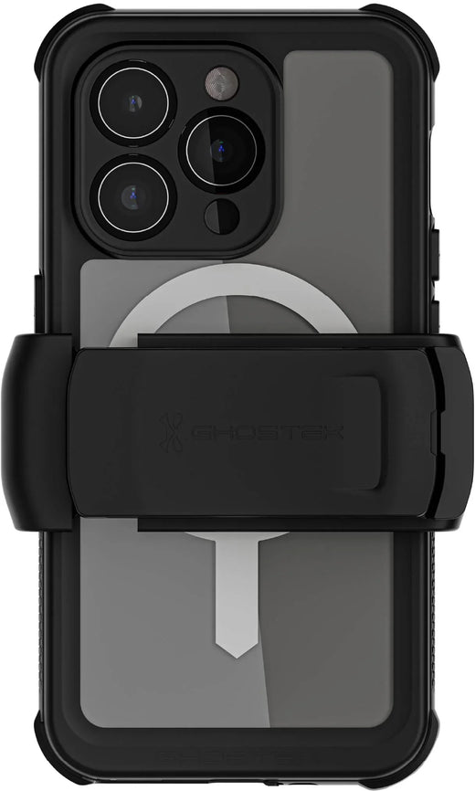 Ghostek Nautical Waterproof Magsafe Case + Belt Swivel Holster Apple Iphone 15 Pro Clear - Essentify