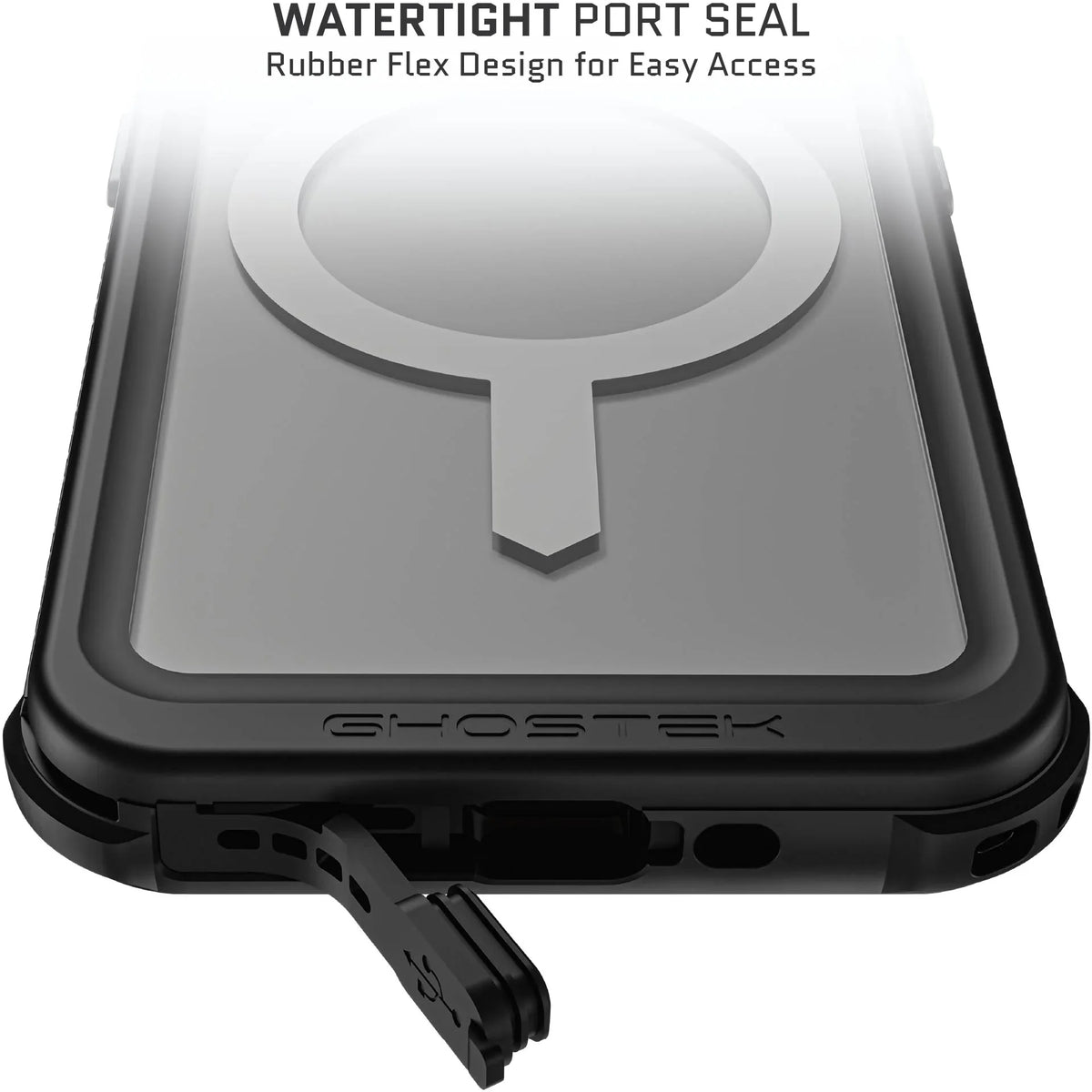 Ghostek Nautical Waterproof Magsafe Case + Belt Swivel Holster Apple Iphone 15 Pro Clear - Essentify