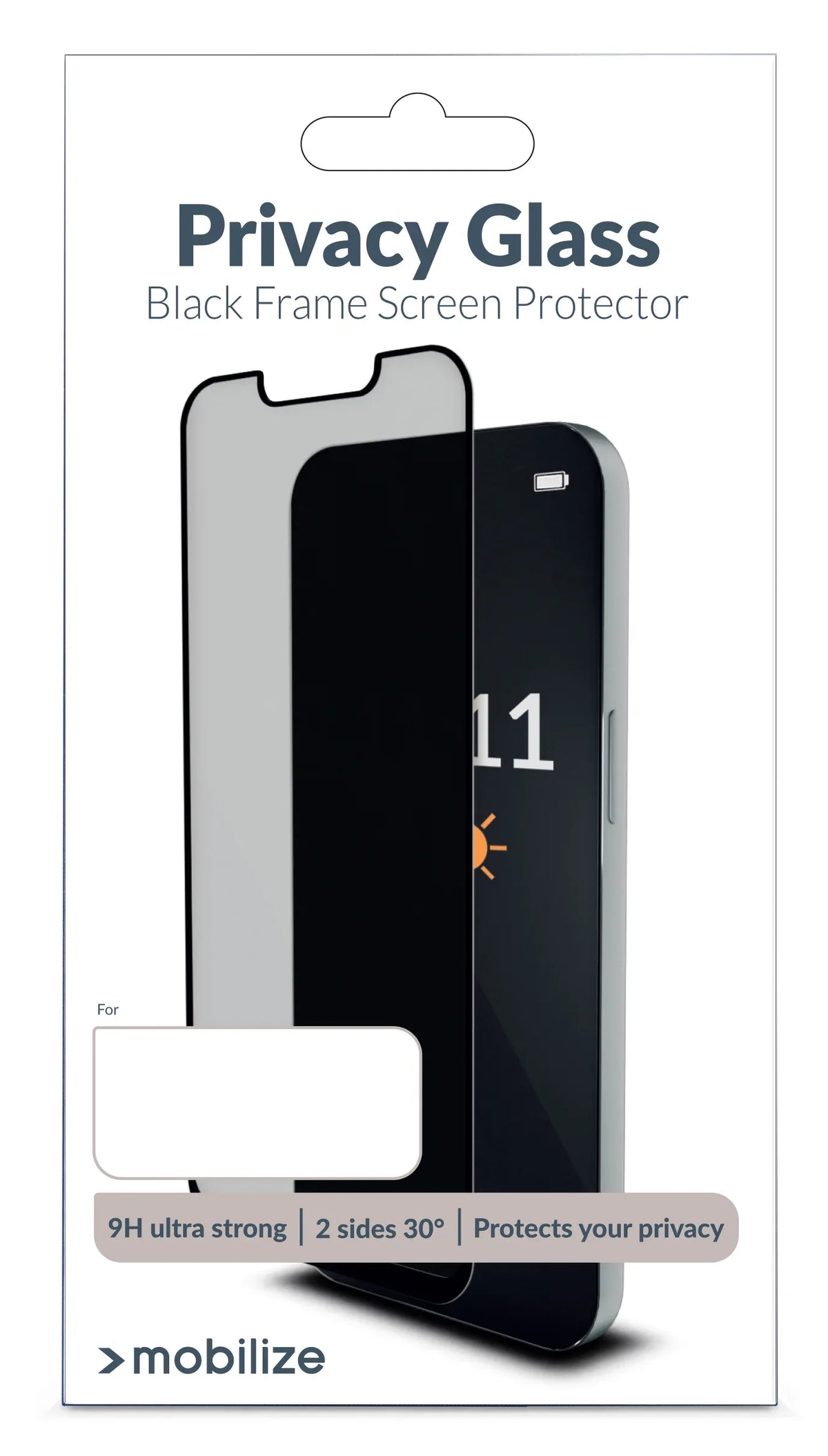 Mobilize Privacy Glass Screen Protector - Black Frame - For Apple Iphone 13 Pro Max/14 Plus - Essentify