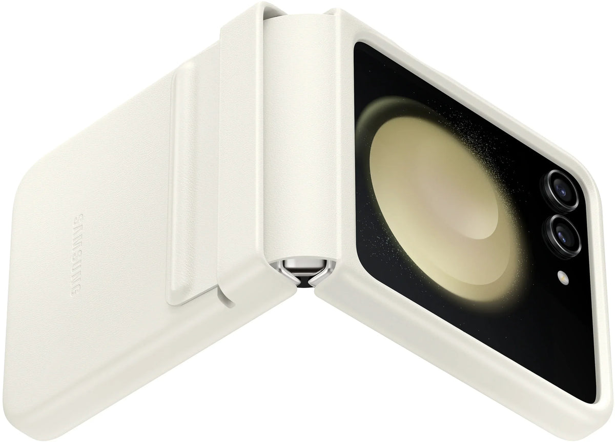 Samsung Flap Vegan Leather Case Galaxy Z Flip5 Cream - Essentify