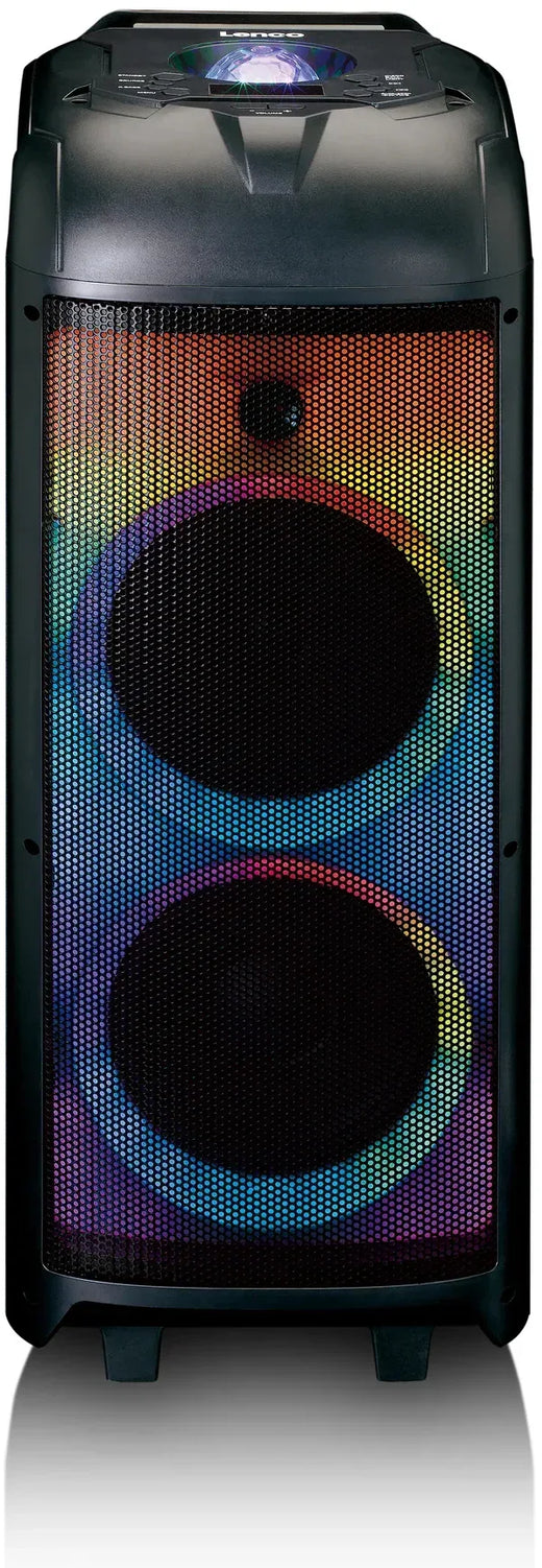 Lenco Bluetooth Party Speaker + Remote + 2 Microphones Black - Essentify